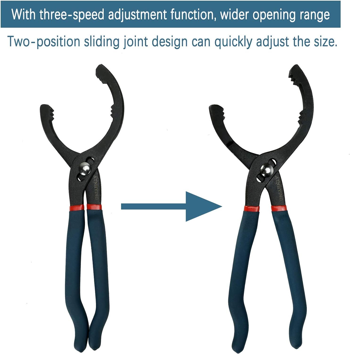 ATNHYING HD Large 16″ Universal Oil Filter Pliers Adjustable Oil Filter Wrench