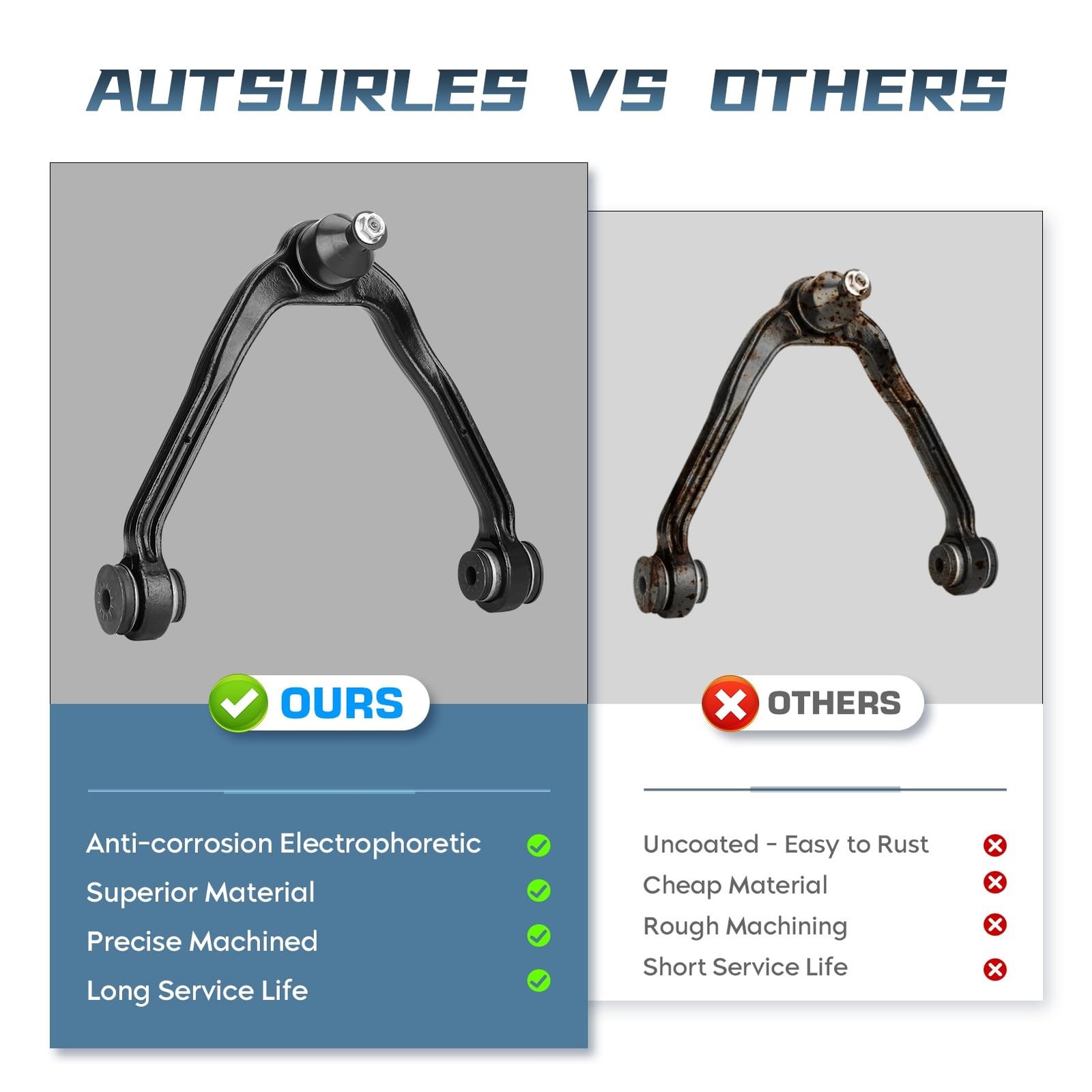 4WD Front Upper Control Arms w/Ball Joints for 1999-2006 Chevy Avalanche Subu…