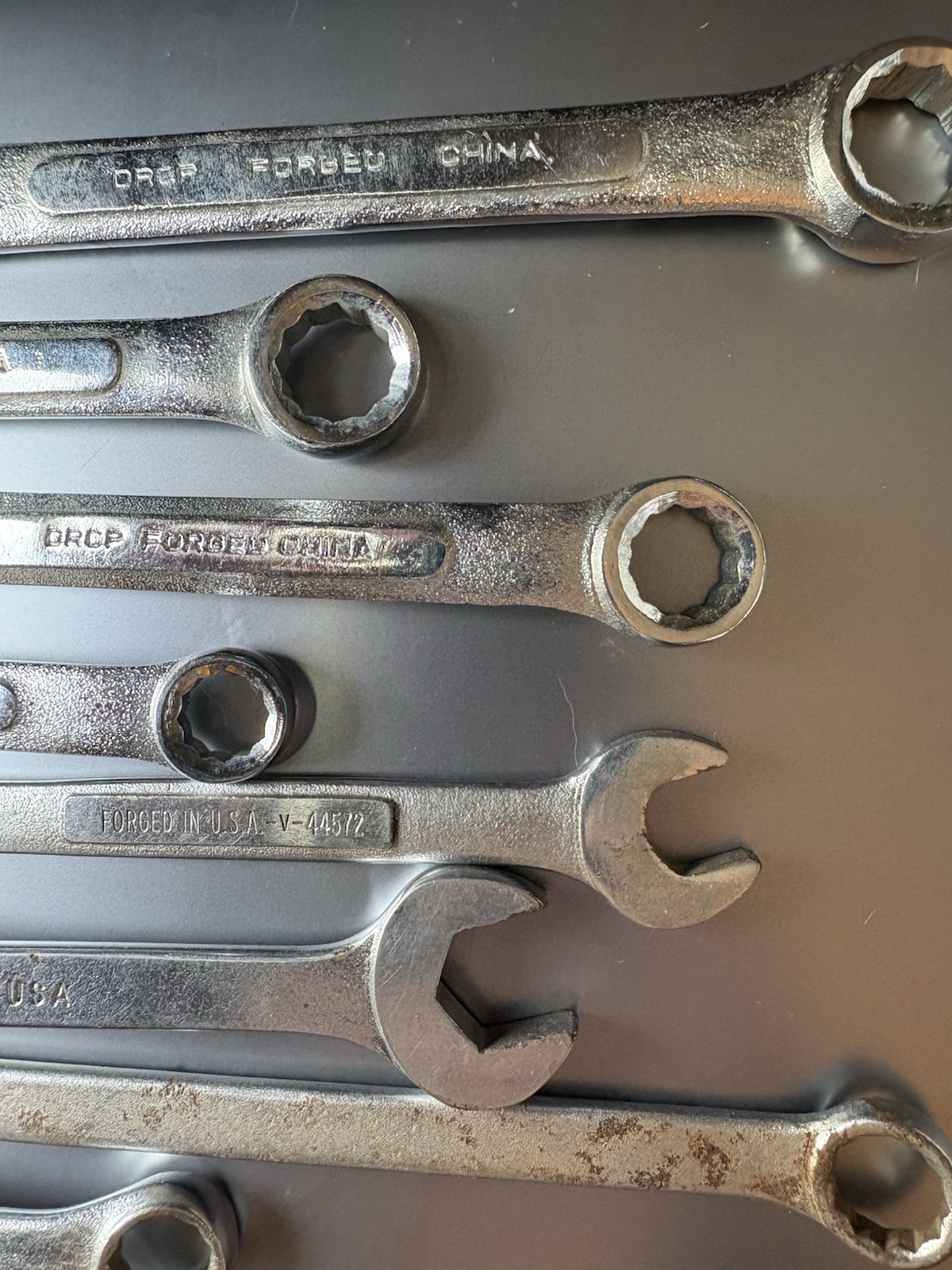 Lot of 10 Mixed Wrenches, Various Brands & Sizes: Craftsman, Thorsen, Great Neck