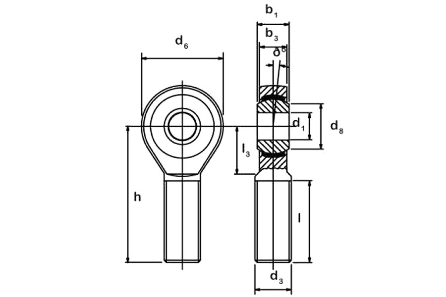 M16 Ball Bearing Ball Bearing Threaded End Left Threaded (Male) PO