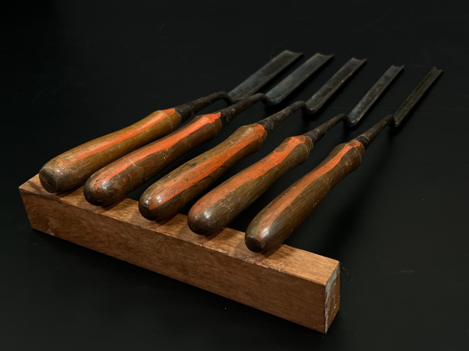 Vintage Japanese Chisel kote nomi 5set made by blacksmith /Hammer Hand Tool g76