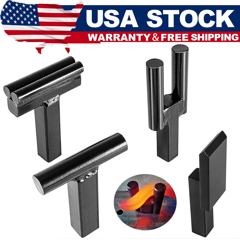4Pcs Blacksmith Anvil Hardy Tool Set Fits 1inch Hardy Hole in a anvil or vise