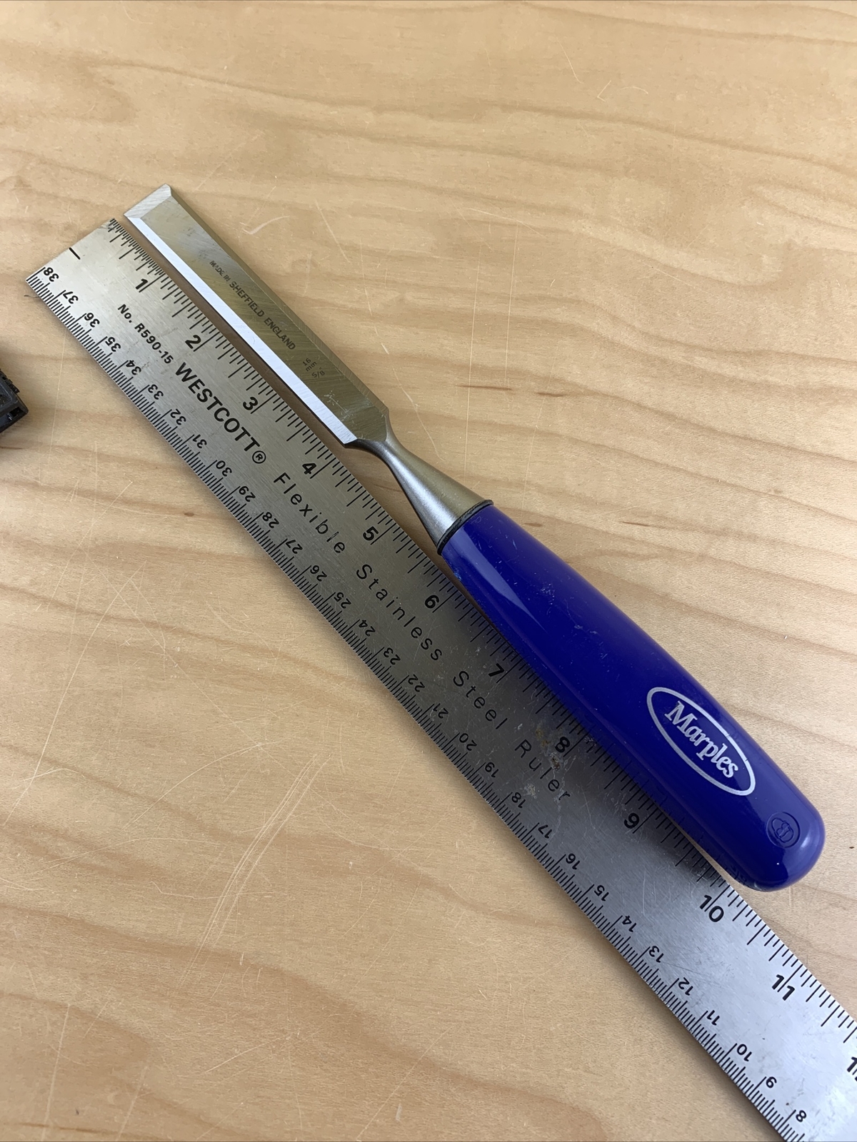 Marples 5/8” Wide Blue Chip Woodworking Paring Chisel England New Old Stock