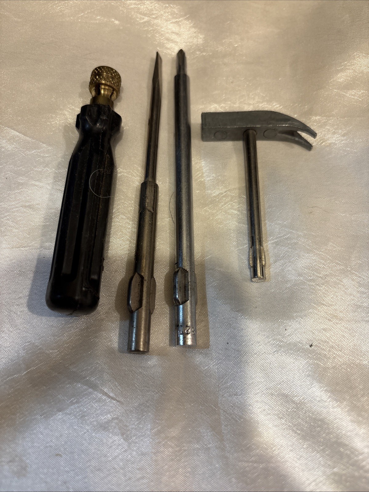 VTG Miniature Tool Kit Set 4 Pc Hong Kong Hammer Philips & Flat Screwdriver