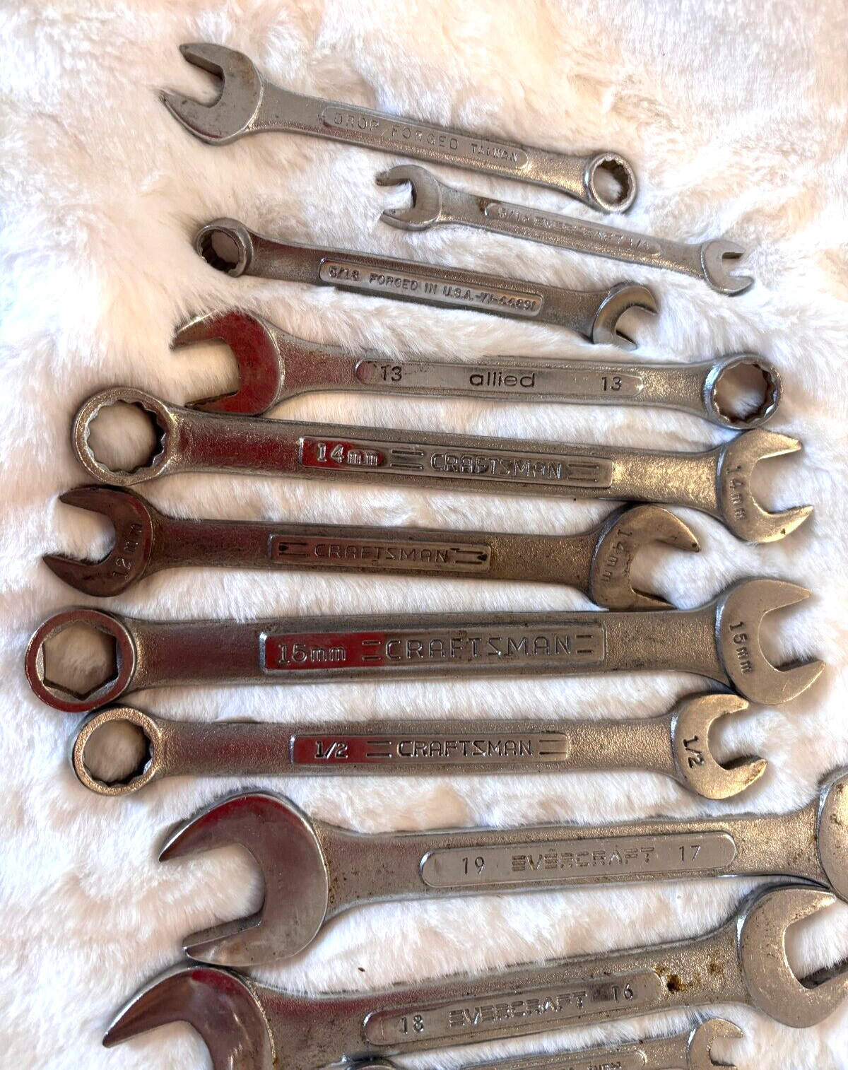Lot of 19 Various Size Wrenches ~ Various Brands – Professional Craftsman Allied