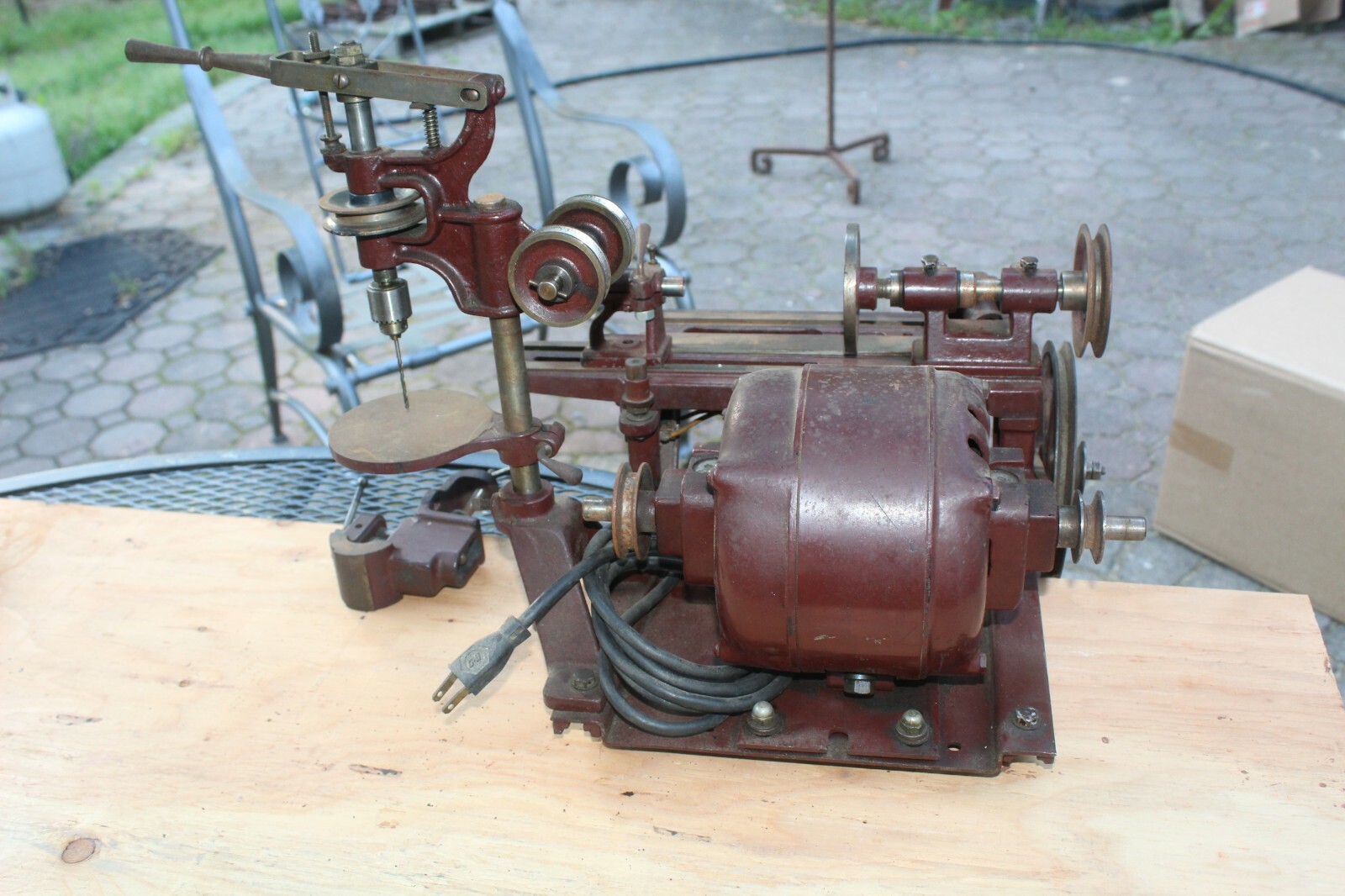 RARE Jeweler’s Metalworking Lathe Combination Tool, Walter Guilder, Drill Press
