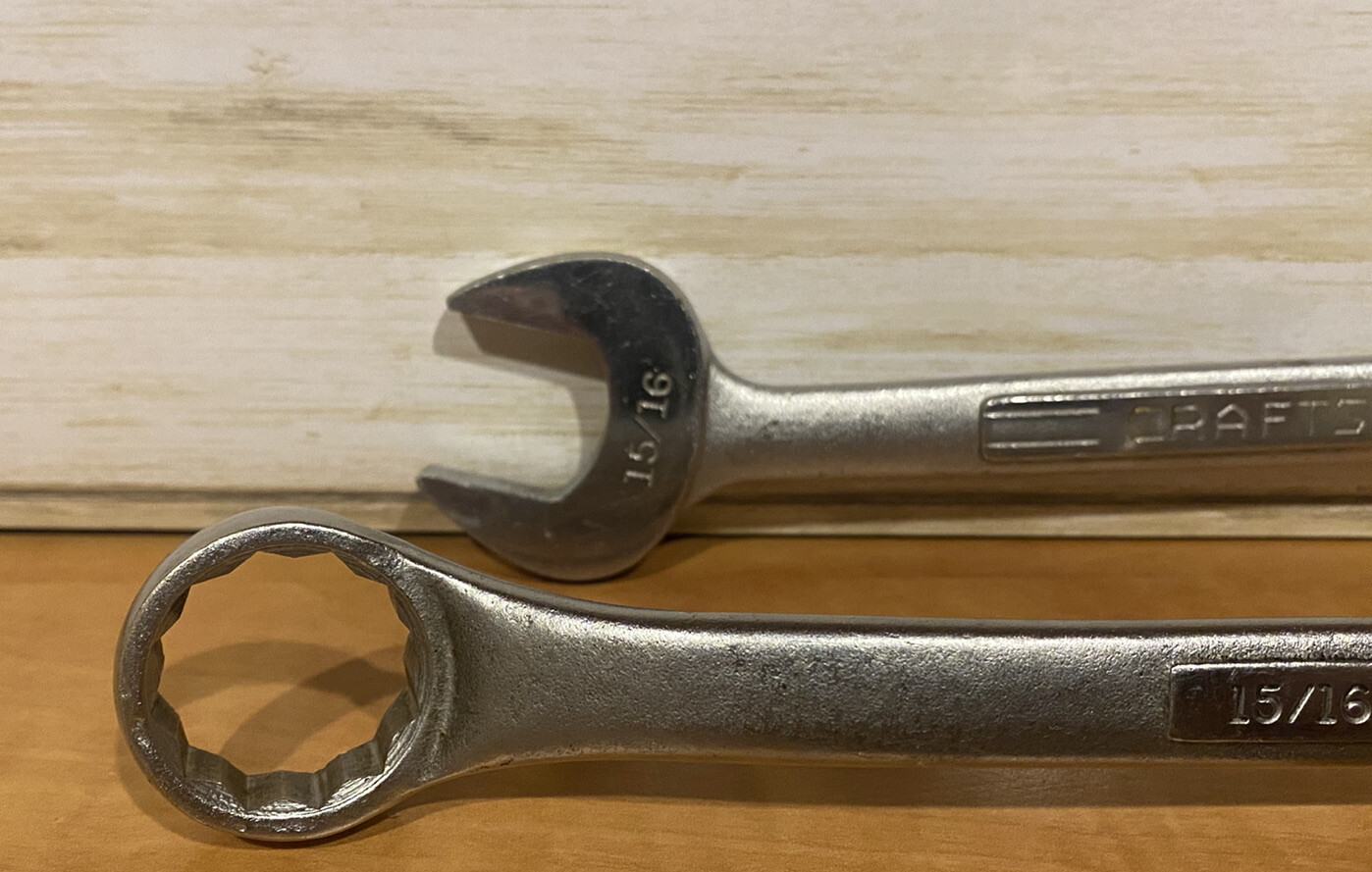 2 Craftman 15/16” 1” open end box end wrenches Made in USA