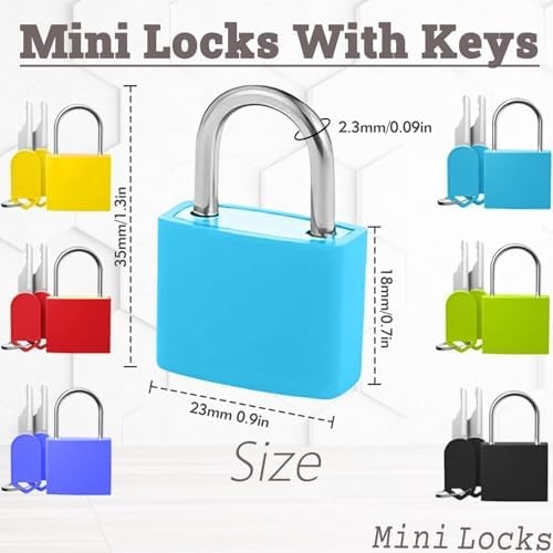 6 Pack Mini Padlocks with Keys, Waterproof Copper & Zinc Alloy Small Locks, Shat