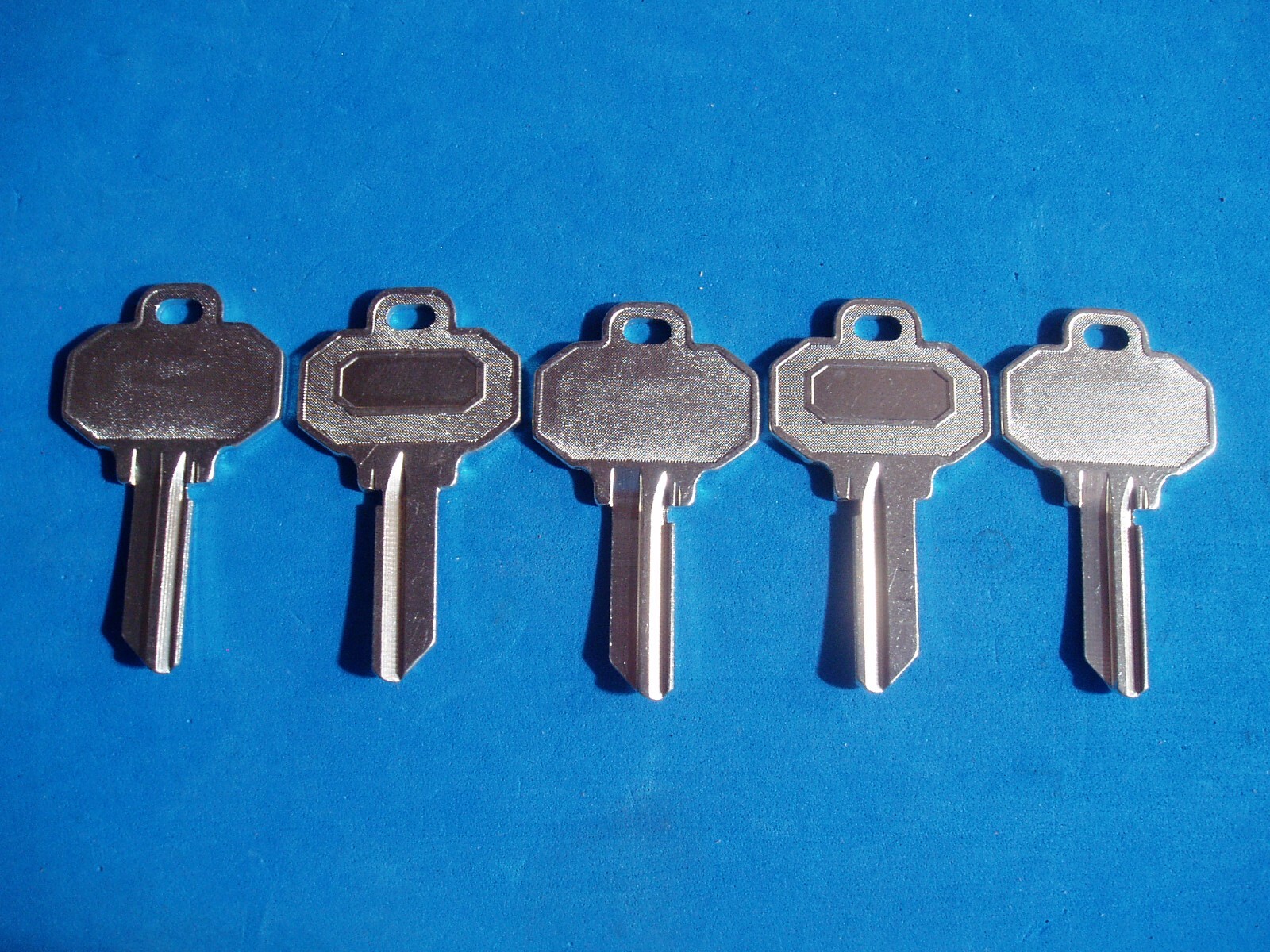 LOT OF FIVE LOCKSMITH BALDWIN LOOK ALIKE NICKEL SILVER KEY BLANKS MADE IN USA