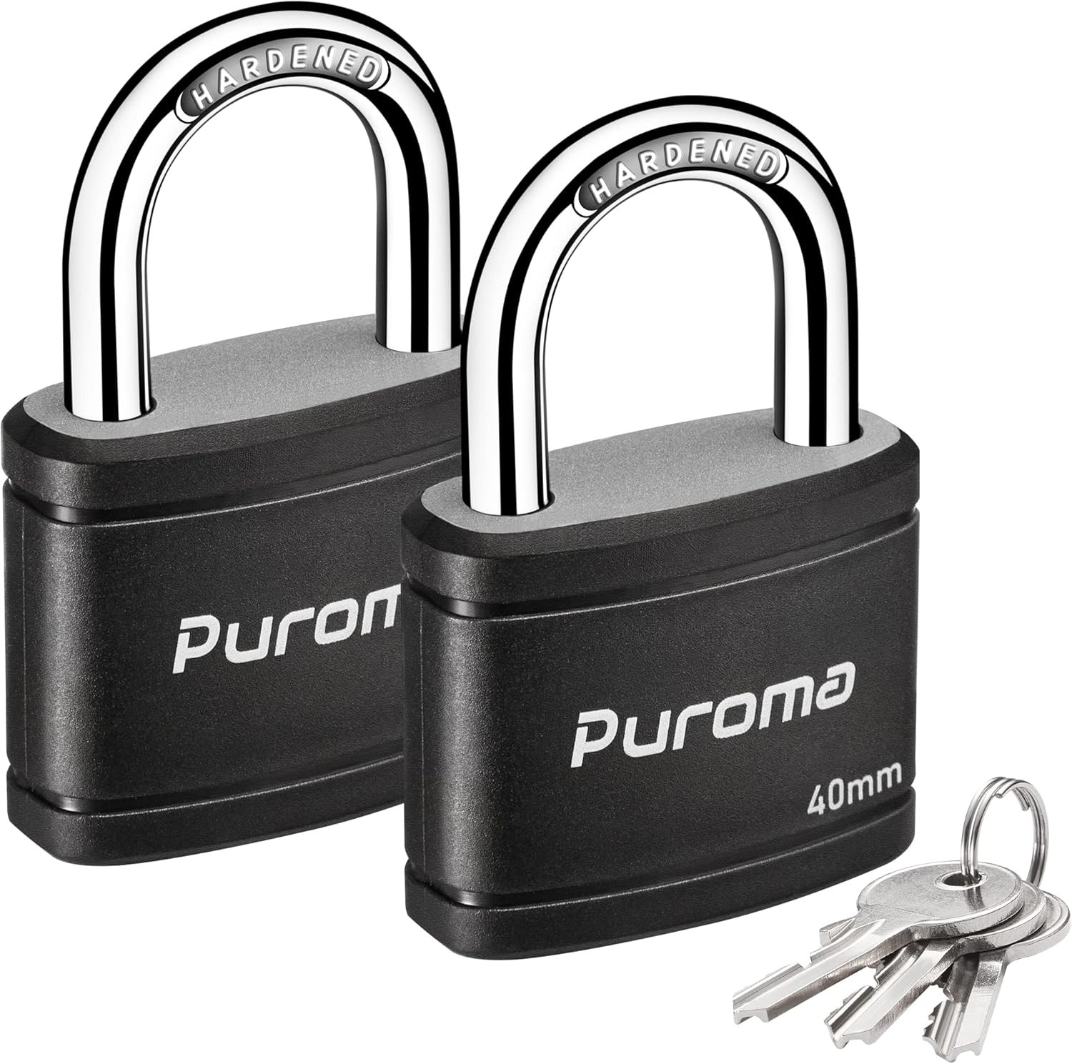2 Keyed Padlock with 3 Keys 7/8″ School Locker Lock Gate 40Mm Black | for Gym Lo