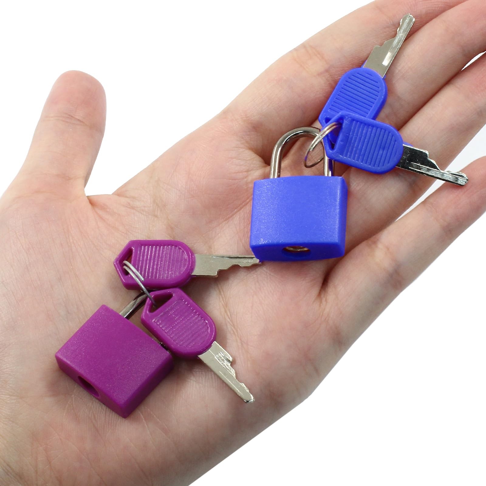 6 Pack Suitcase Locks with Keys – Multicolor Metal Luggage Padlocks – Mini Ke…