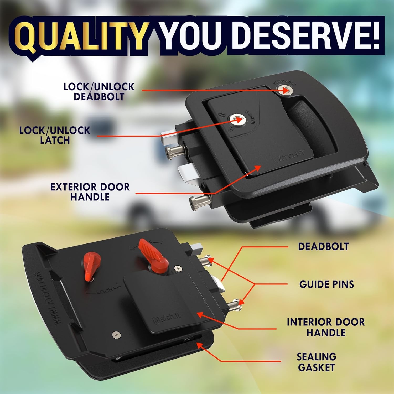 RV Door Lock Replacement | Class C Camper Door Latch Fits 3.50″ x 4.50″