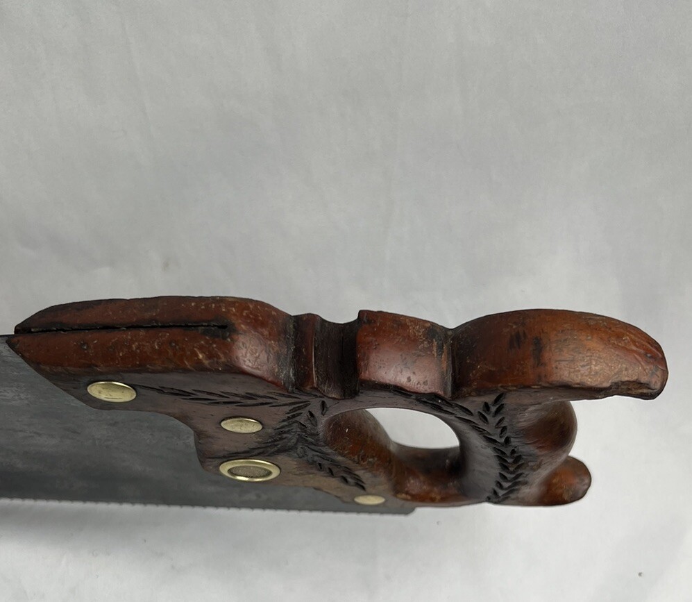 Vintage H.B. CURTIS & CO NO. 25 HAND SAW WARRANTED SUPERIOR MEDALLION 28” BLADE