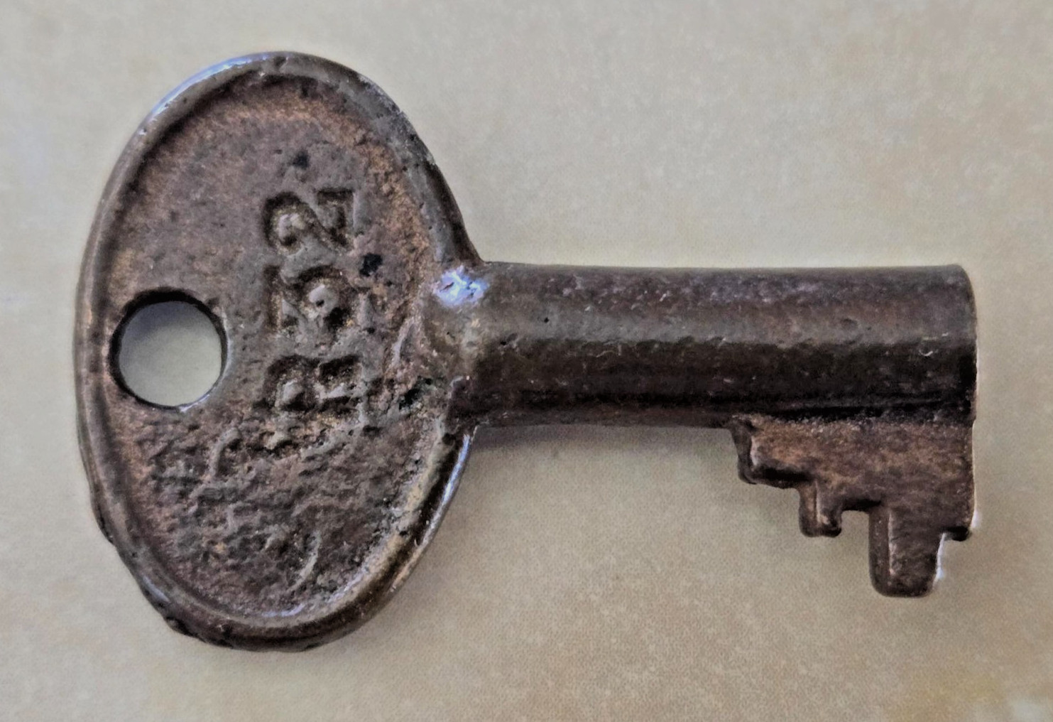 Vintage FRAIM Brass Hollow Barrel Skeleton Key R32