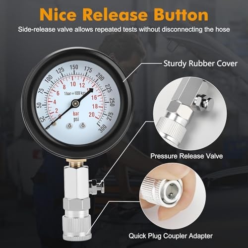 HW0130 8pcs Petrol Engine Cylinder Compression Tester Kit Automotive Normal