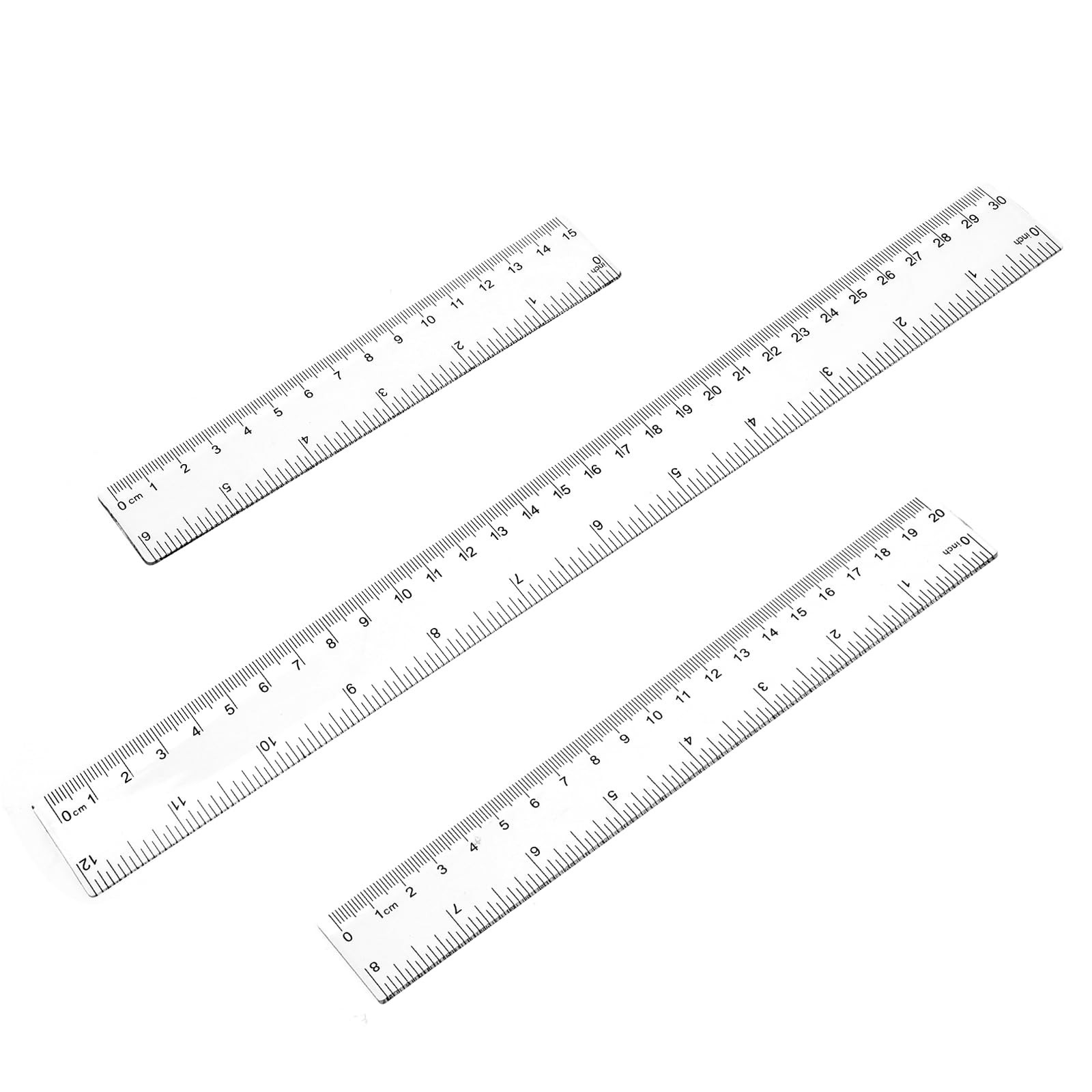 3 Pack 6 Inch 8 Inch 12 Inch Ruler Set Plastic Straight Ruler Transparent Mea…
