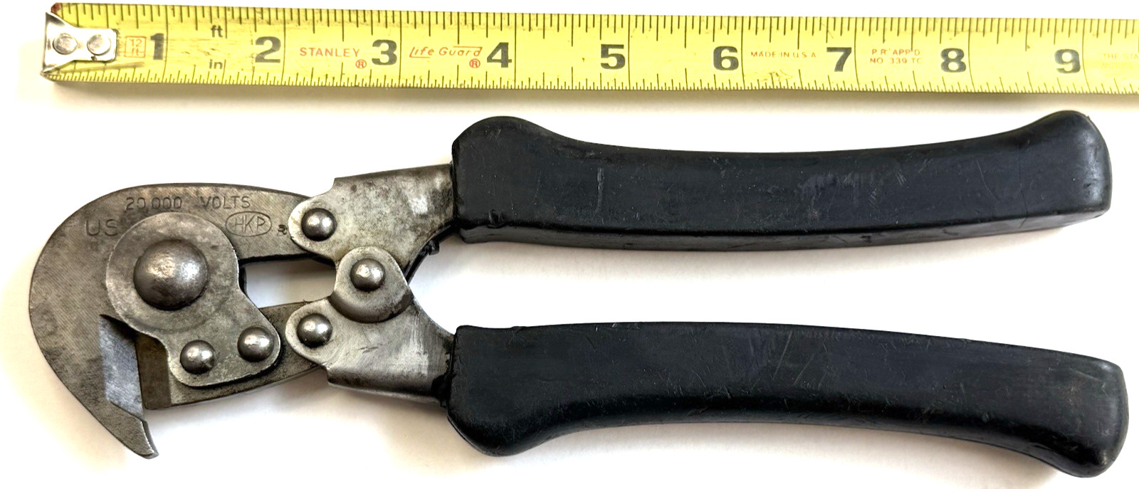 Vintage US HKP BARB WIRE CUTTERS stamped 20000 Volts