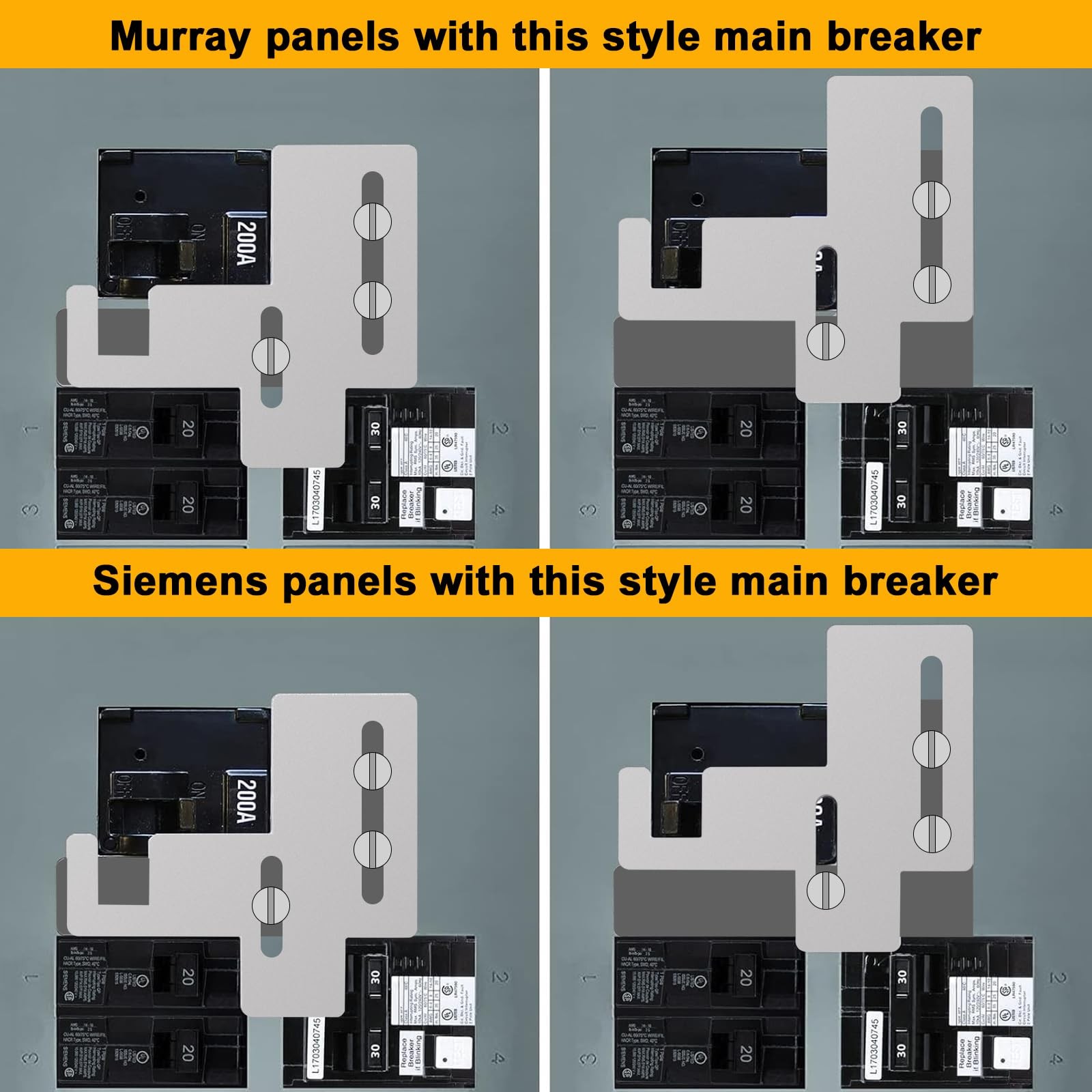 Generator Interlock Kit Compatible with Murray or Siemens 150 amp or 200 amp Pan