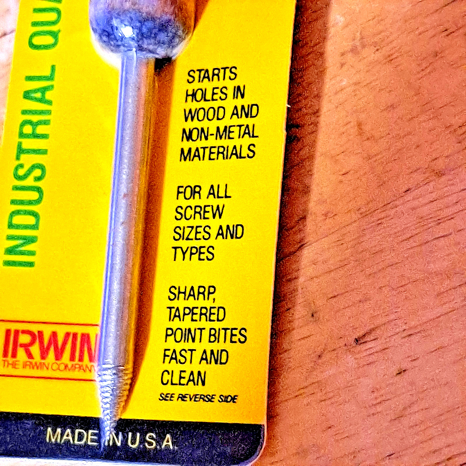 IRWIN Wood Handle Screw Starter 79302 Industrial Quality USA FREE SHIPPING