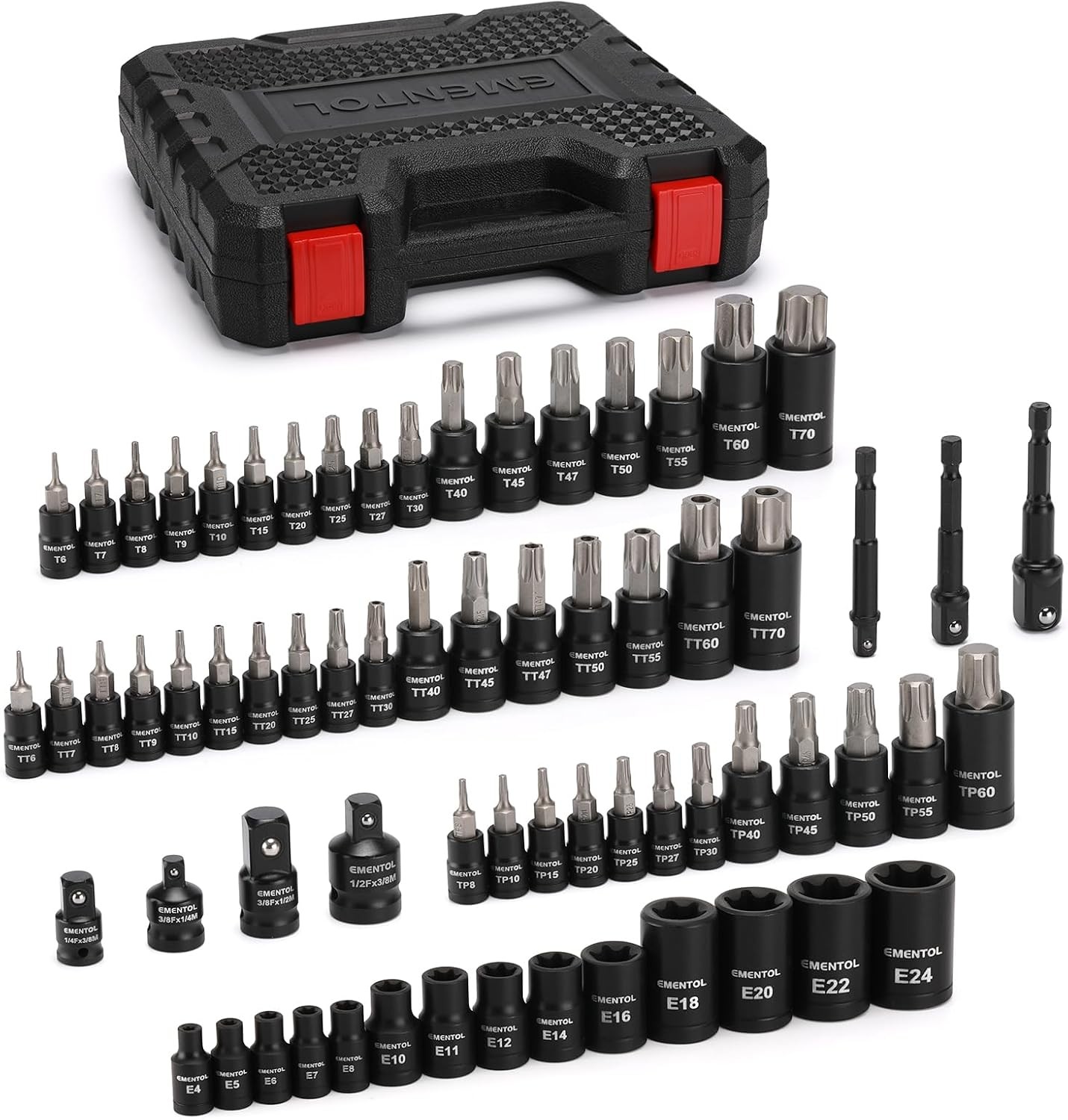 EMENTOL 67pc Master Torx & External Torx Socket Set