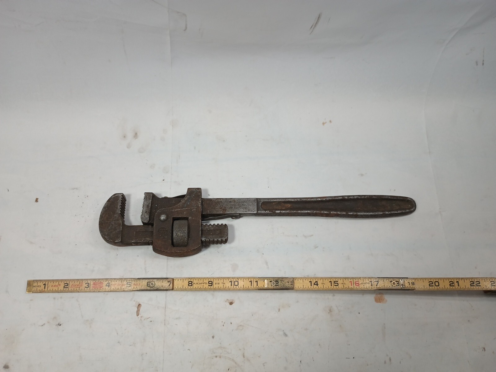 Vintage STILLSON 10″ Adjustable Pipe Monkey Wrench USA Made Os95