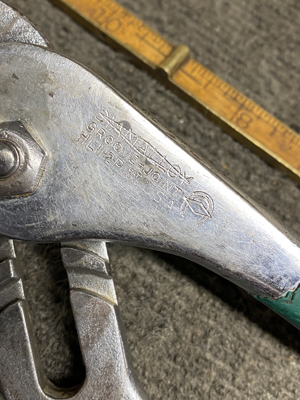 Vintage Diamond HL112P Groove-Joint Pliers Green Grips DIAMALLOY USA Tool Used
