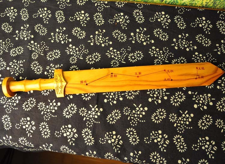 Natural Peach Wood 7 Star Sword W+ Rack Lucy Blessing Exorcise Evil Feng Shui