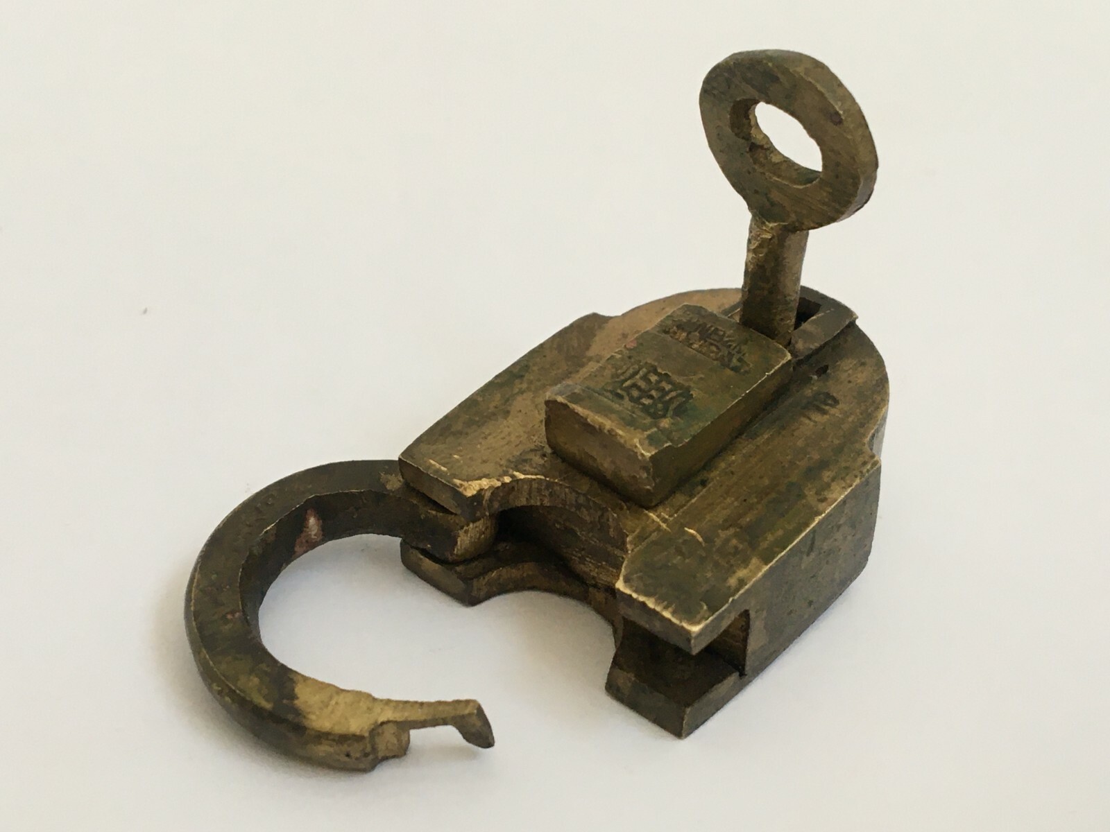 Lock Vintage Brass Padlock With Key Rich Patina Collectible Decorative