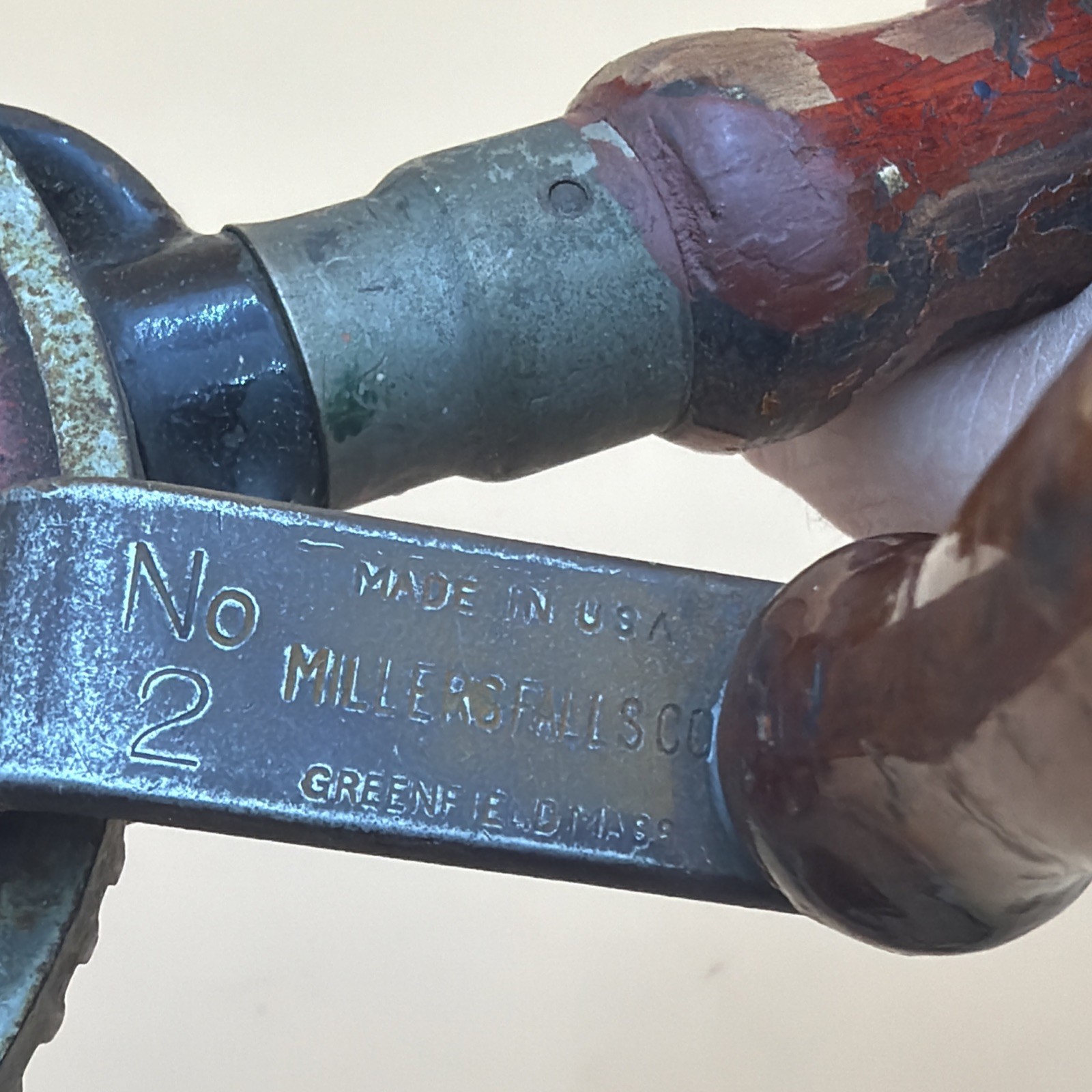 Vintage MILLER’S FALLS No. 2 Egg Beater Hand Drill. Different Logo.