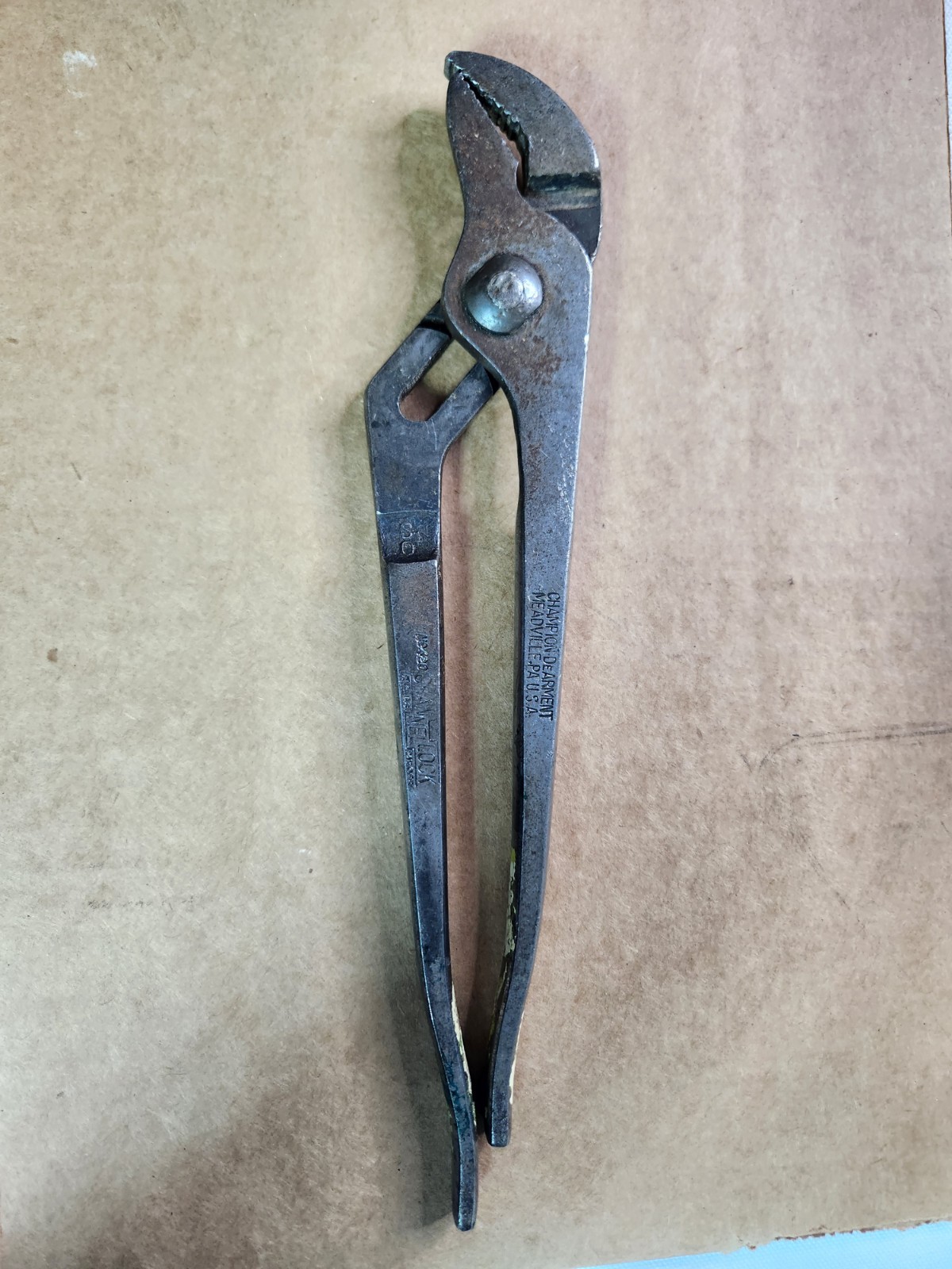 Vtg CHANNELOCK No 420 Tongue Groove Pliers Champion DeArment Meadville PA USA