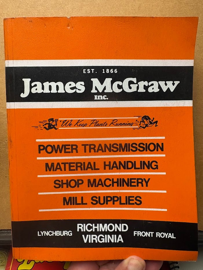 Vtg James McGraw Inc Hardware Catalog 1975 Tools Asbestos Locks Machines Motors