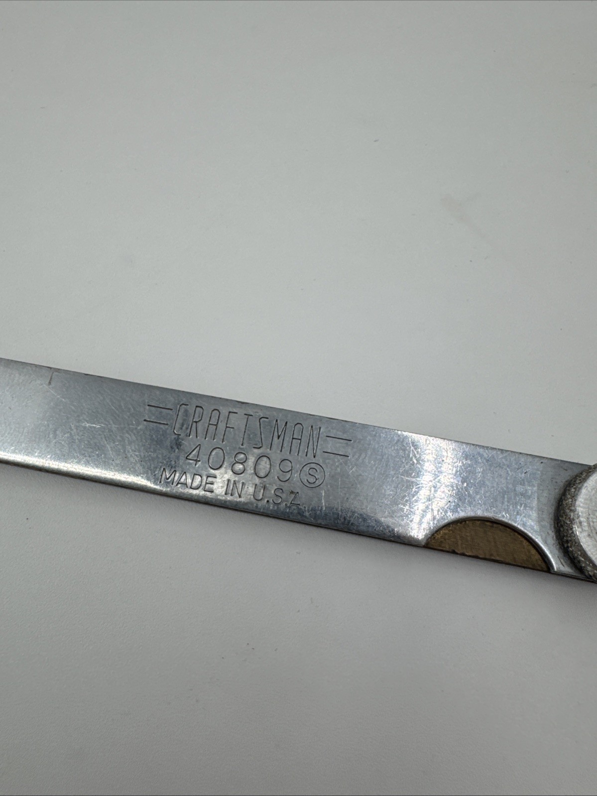 Vintage Craftsman 40809 Steel & Brass Thickness Feeler Gauge USA 4 Blade