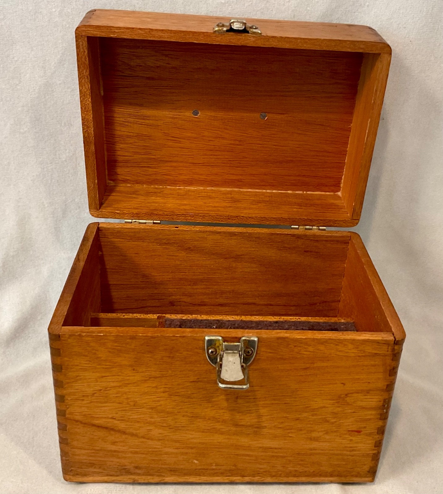 Vintage Oak Scientific Instrument Case Wood Box Tool Storage Box with Handle