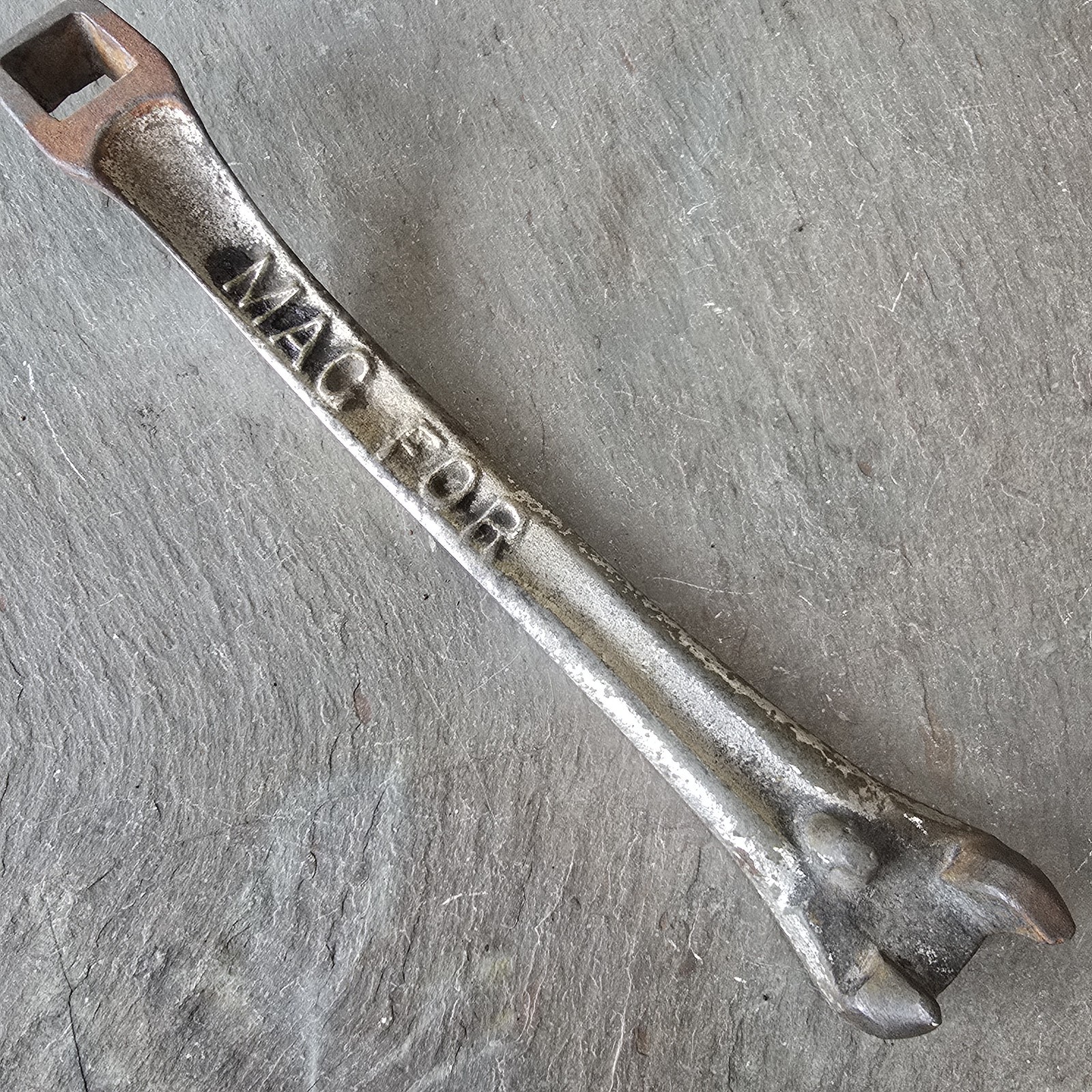 Antique Nickel Plated Cast Iron Stove Burner Plate Lifter Tool Handle Mag For