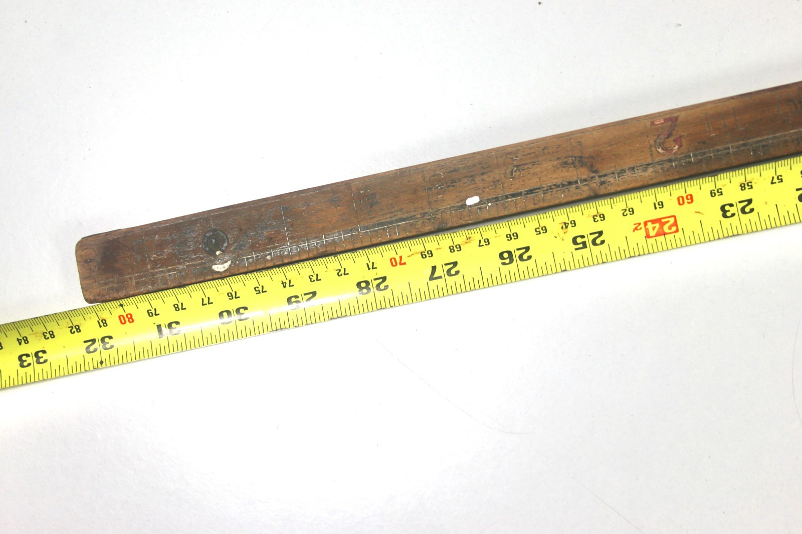 Vintage Stanley Long Two-Fold Beechwood Rule c1930s–1950s Solid Brass UK British