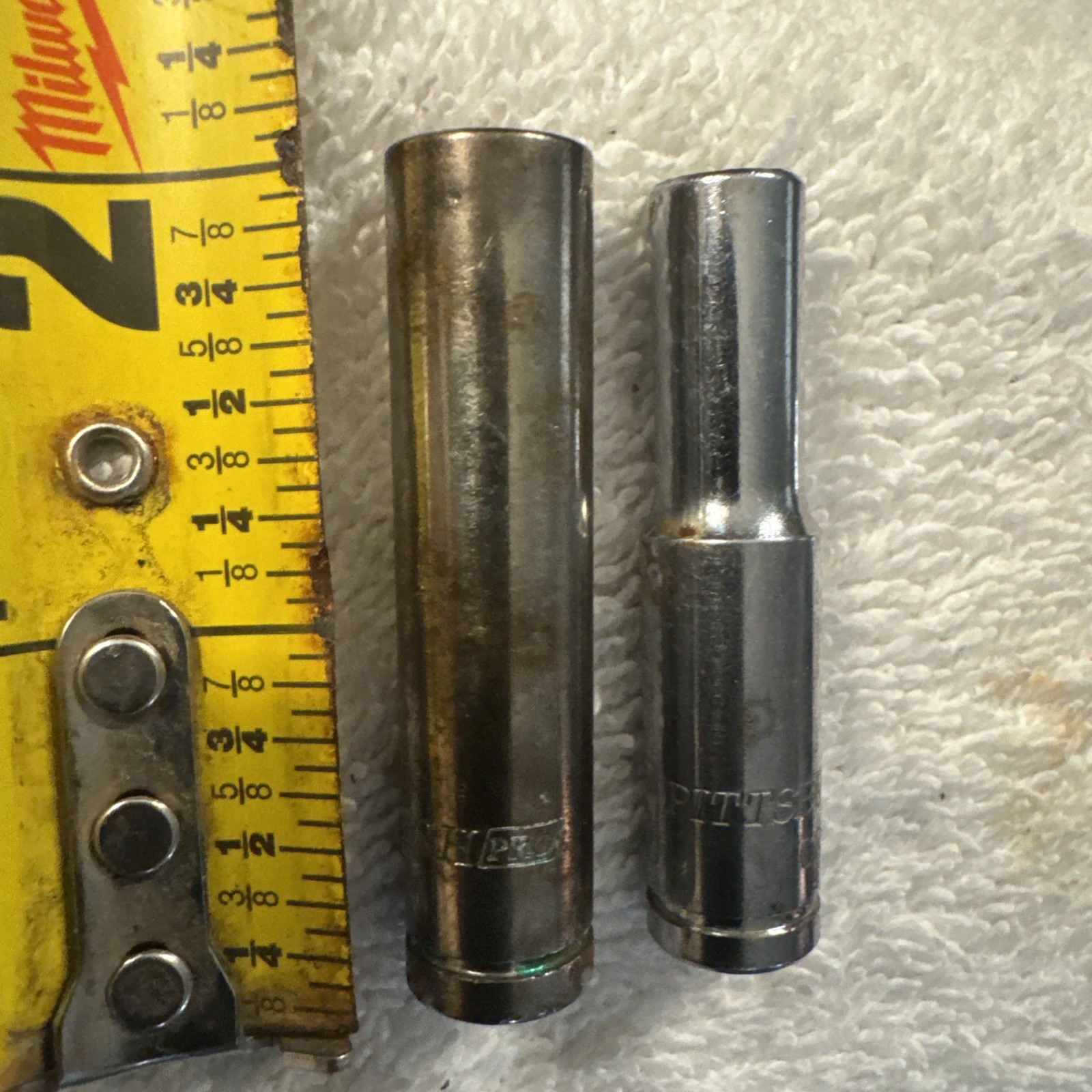 2 lot, 6,8 mm,Pittsburgh Pro CR-V Metric 1/4” dr, Dr. Deep 6 Pt Socket ,tool VTG