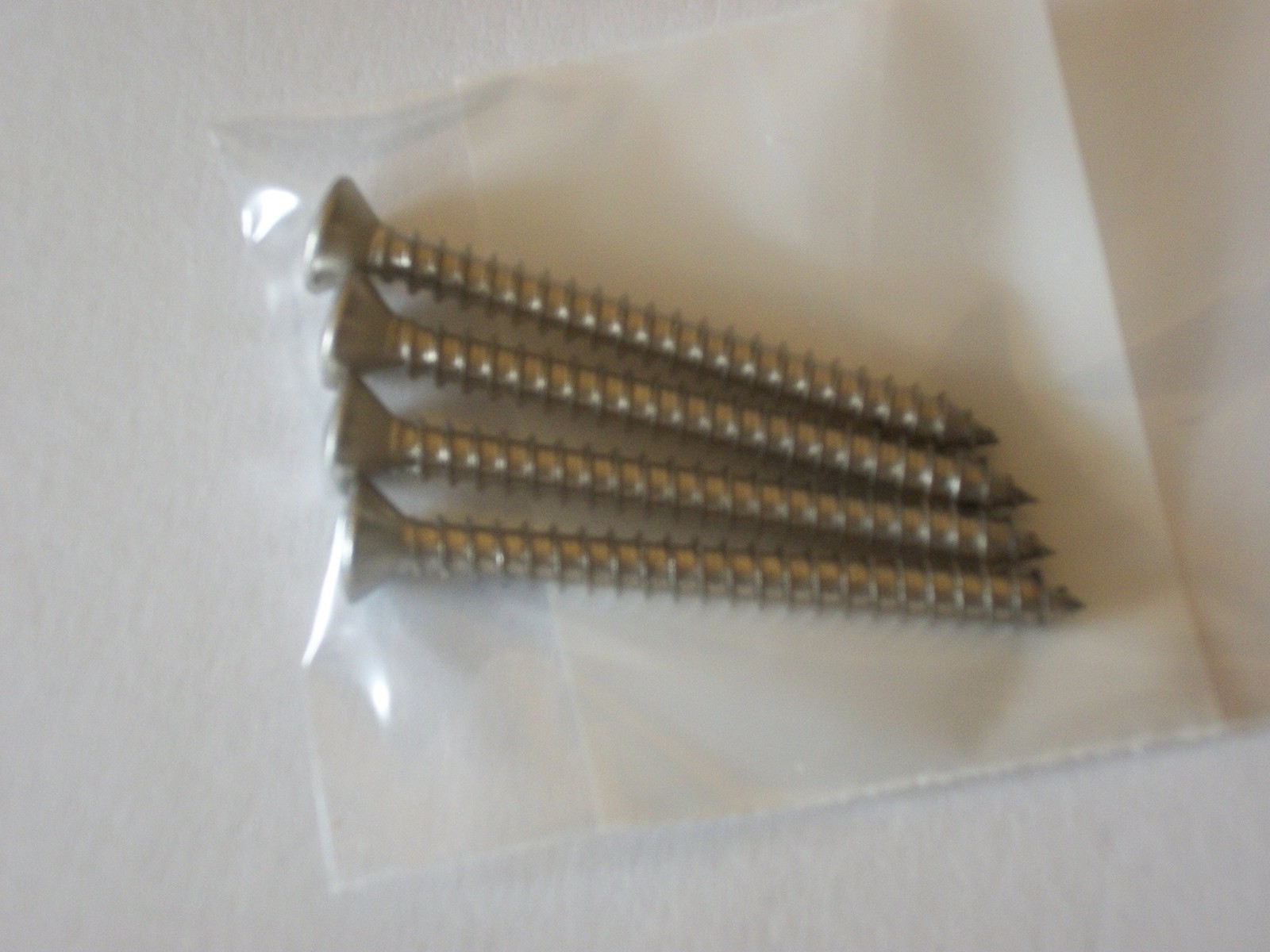 4 Pack Stainless Steel Long Guitar Neckplate Screws 1-3/4 inch X #8 Made in USA