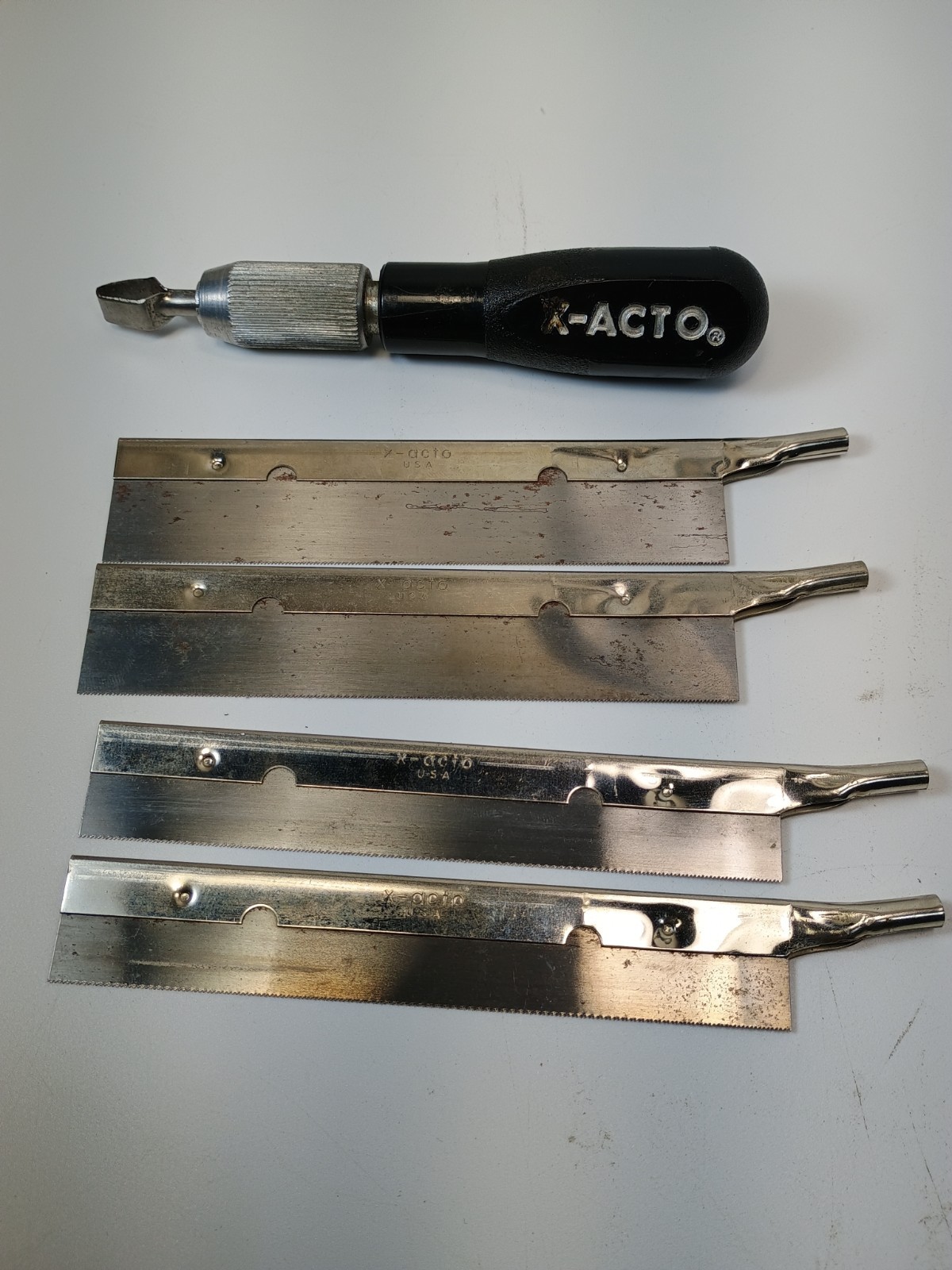 X-acto Xacto Razor Saw Set 1 Handle 4 Blades Vintage USA