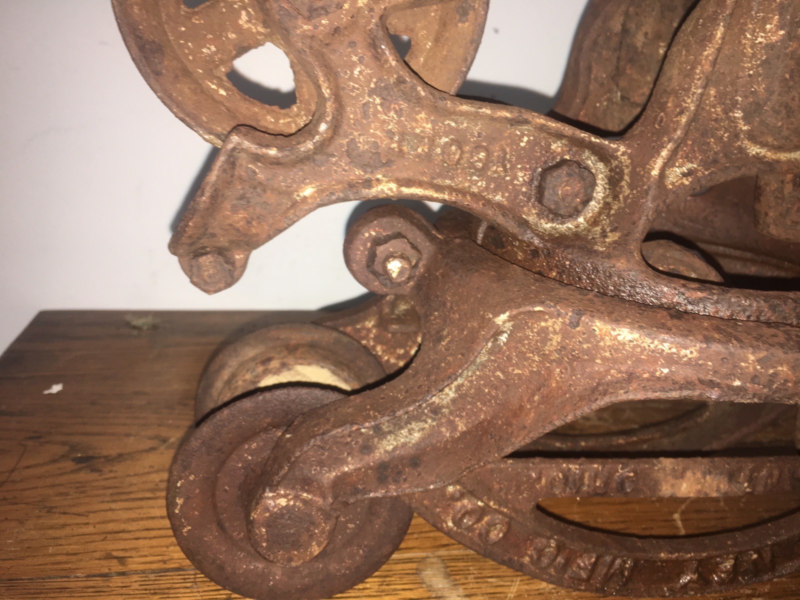 Antique Cast Iron The Ney MFG Co Hay Trolley