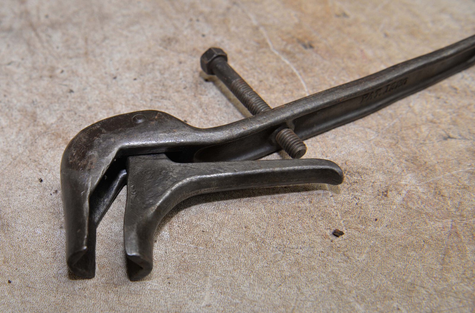 Rare antique adjustable buggy wrench collectible odd Lawrence Clark tool W2