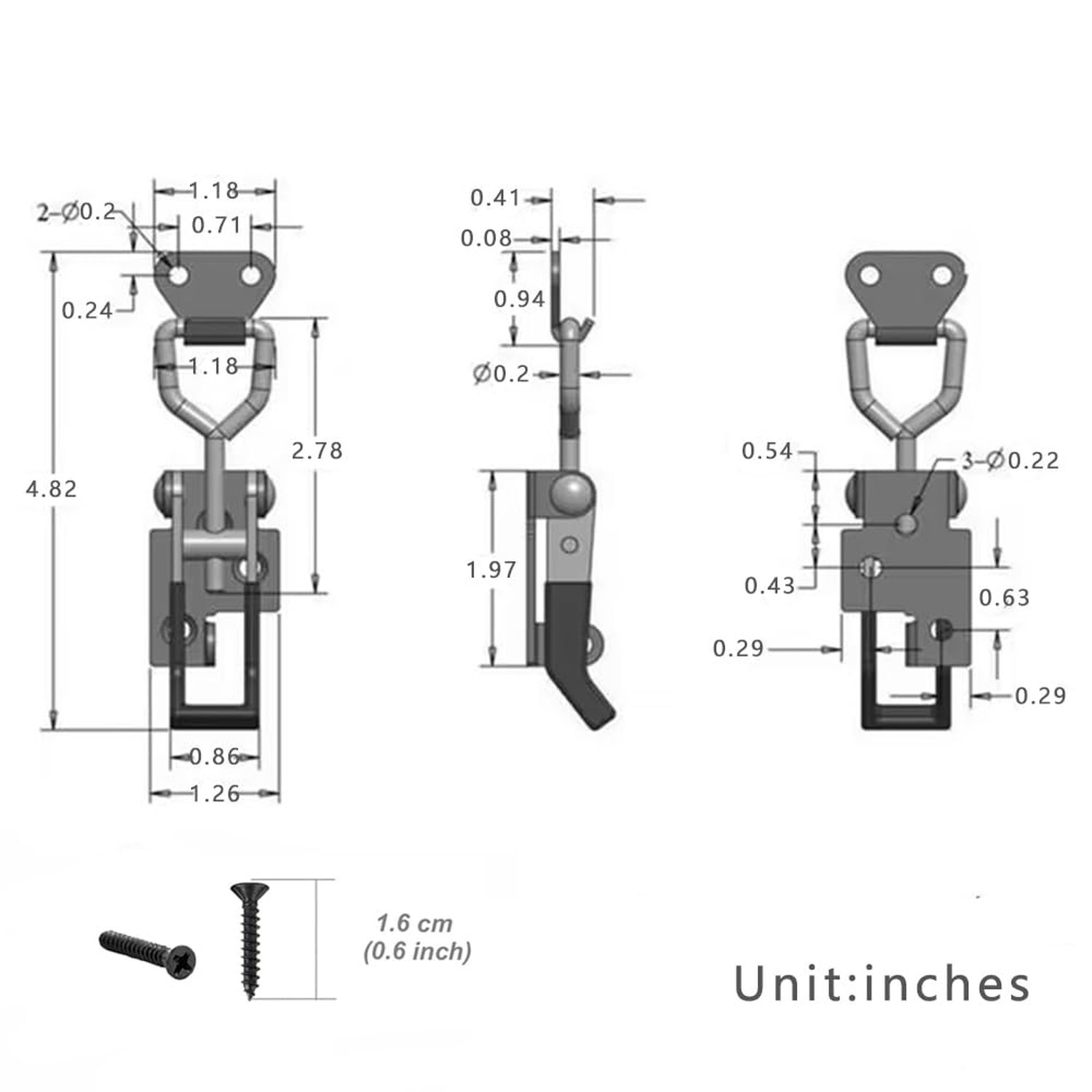 E-TING 4Pack Toggle Clamp Latch 397Lbs Holding Capacity 4002 Pull Latch Clamp…