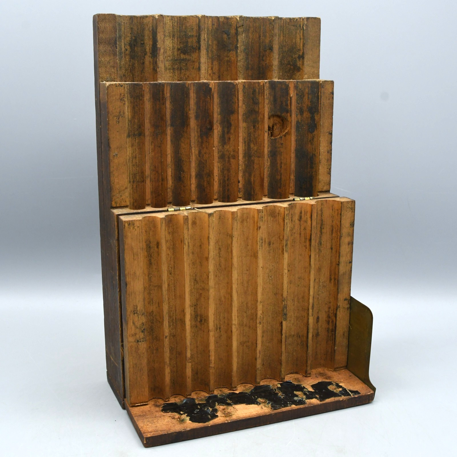 Ford Auger Bit Wood Case EMPTY Vintage Original Carpenter Tool Box Display