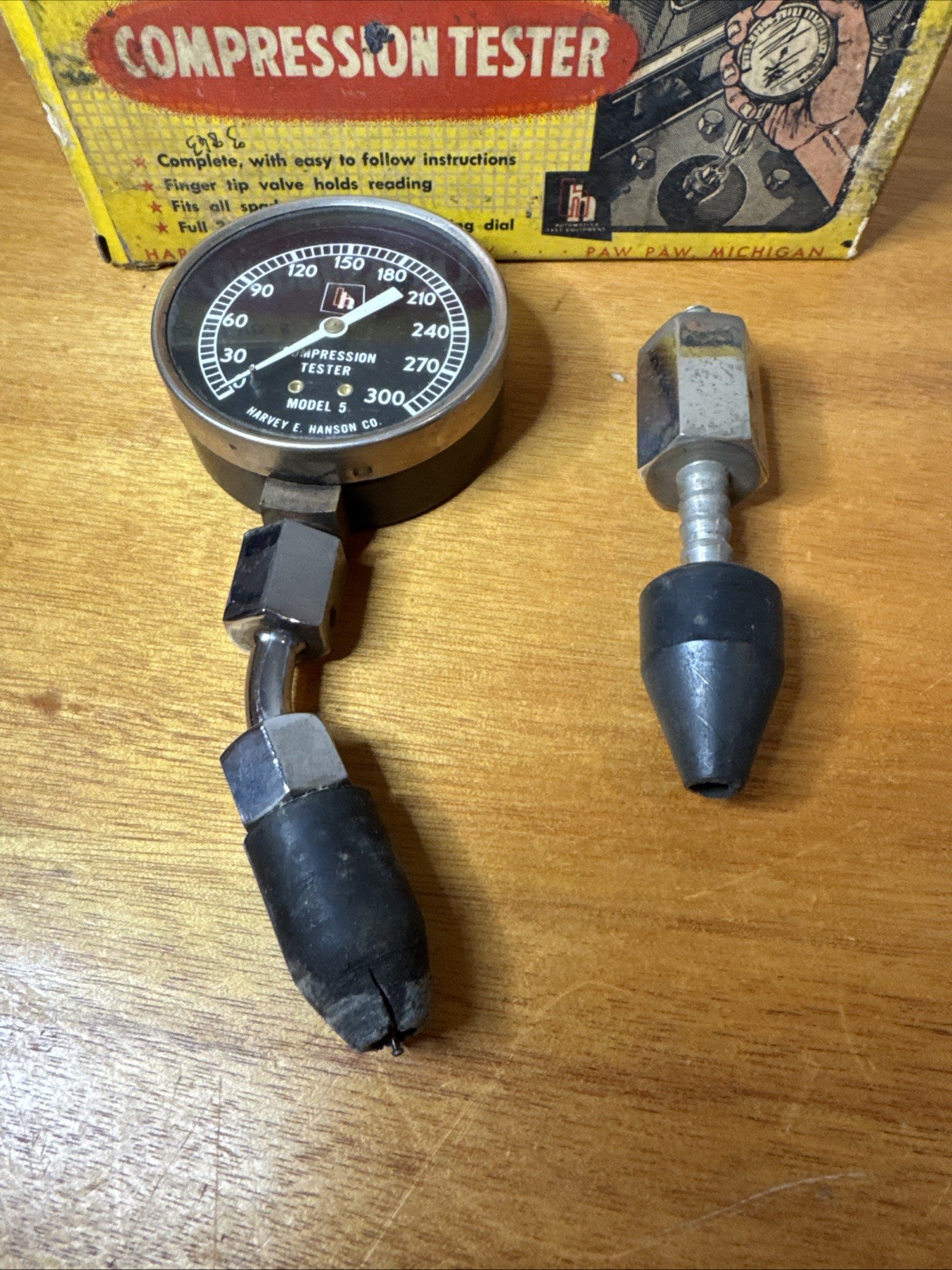 HH Compression Tester 1950s Model No.5 Harvey E. Hanson RB Vintage