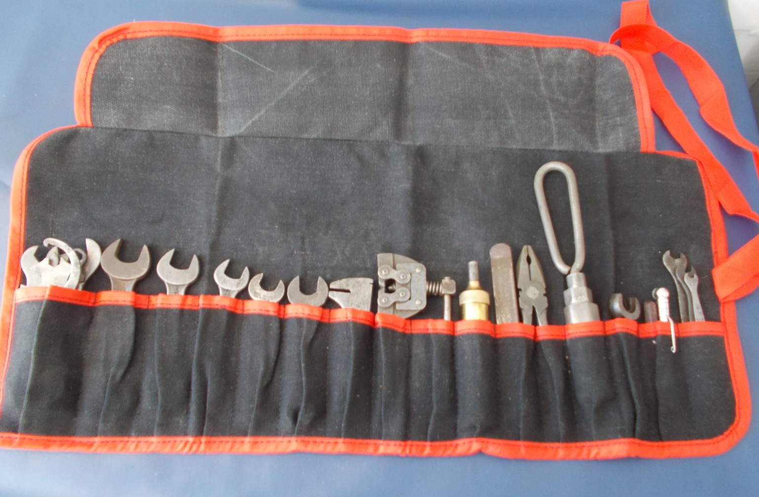 Vintage Classic British Motorcyc Tool Kit + Roll, British Motorcycle Tool Kit.