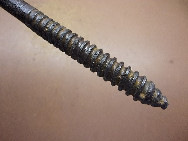 Vintage Blacksmith Forged Threaded Hooks 19″ Long with Nice ‘Twist’ UNIQUE!