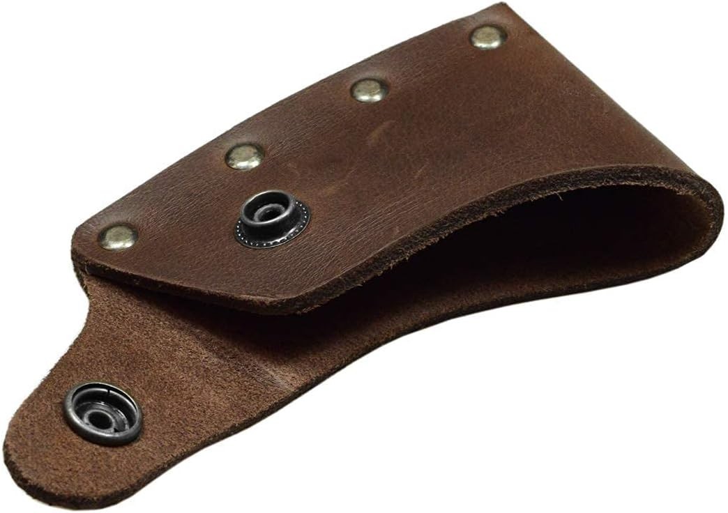 Stylish Bourbon Brown Leather Hatchet Cover – Riveted Design & Lifetime
