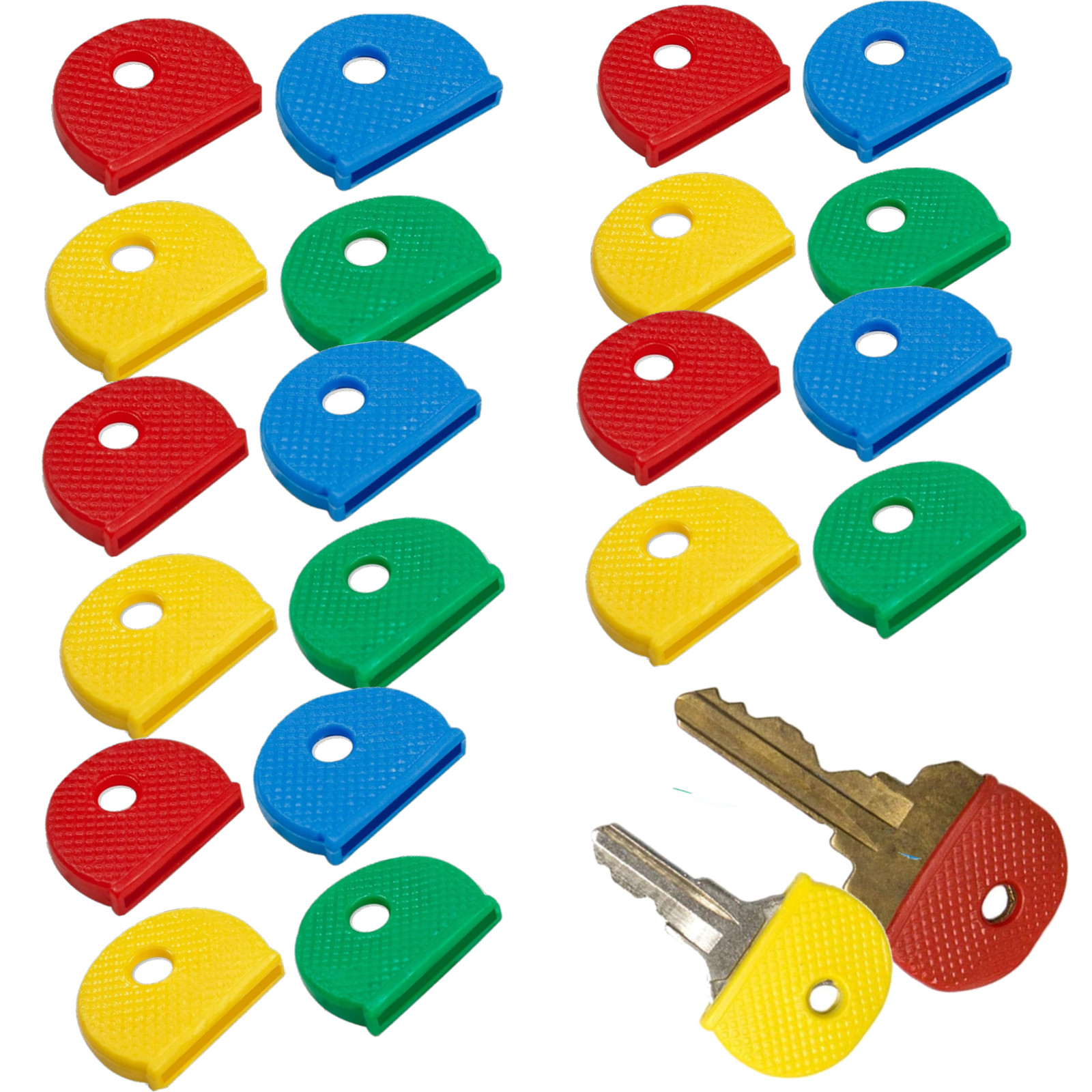 Color Key Caps I.D. Keys Identifier For House Car Assorted Lucky Line 16504