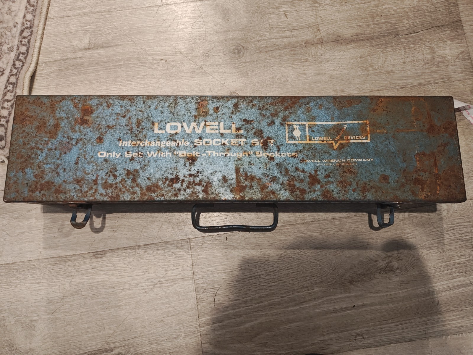 Vintage Lowell Utility Lineman Socket Wrench Set Original Metal Case Rare 11PC