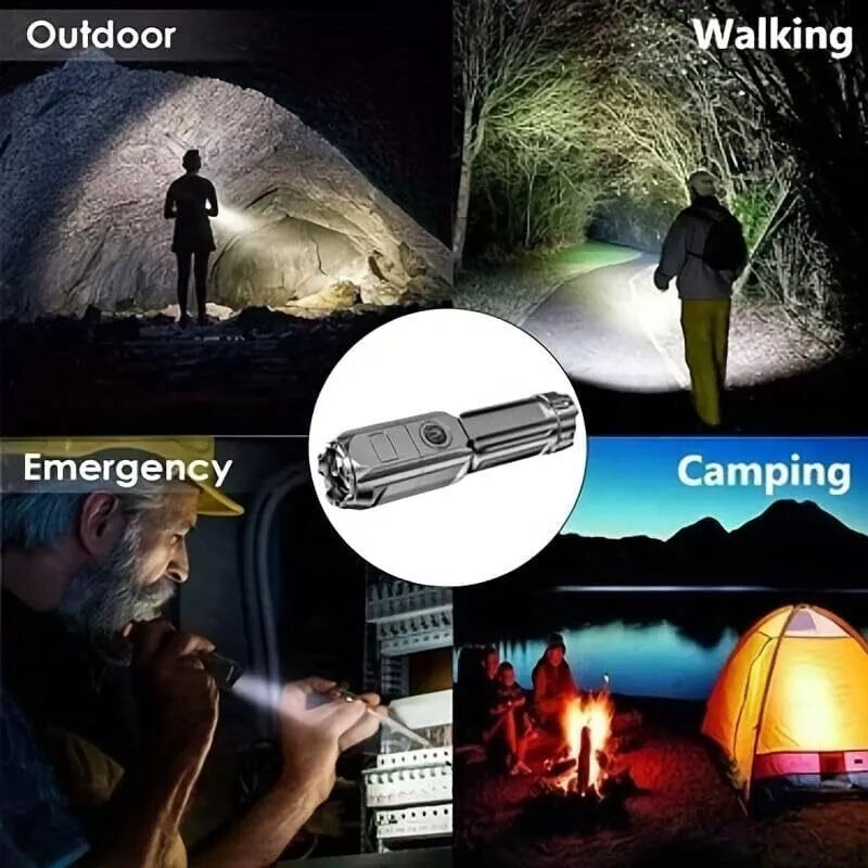 Rechargeable LED Flashlights Tactical Police Super Bright Flashlight Zoomable