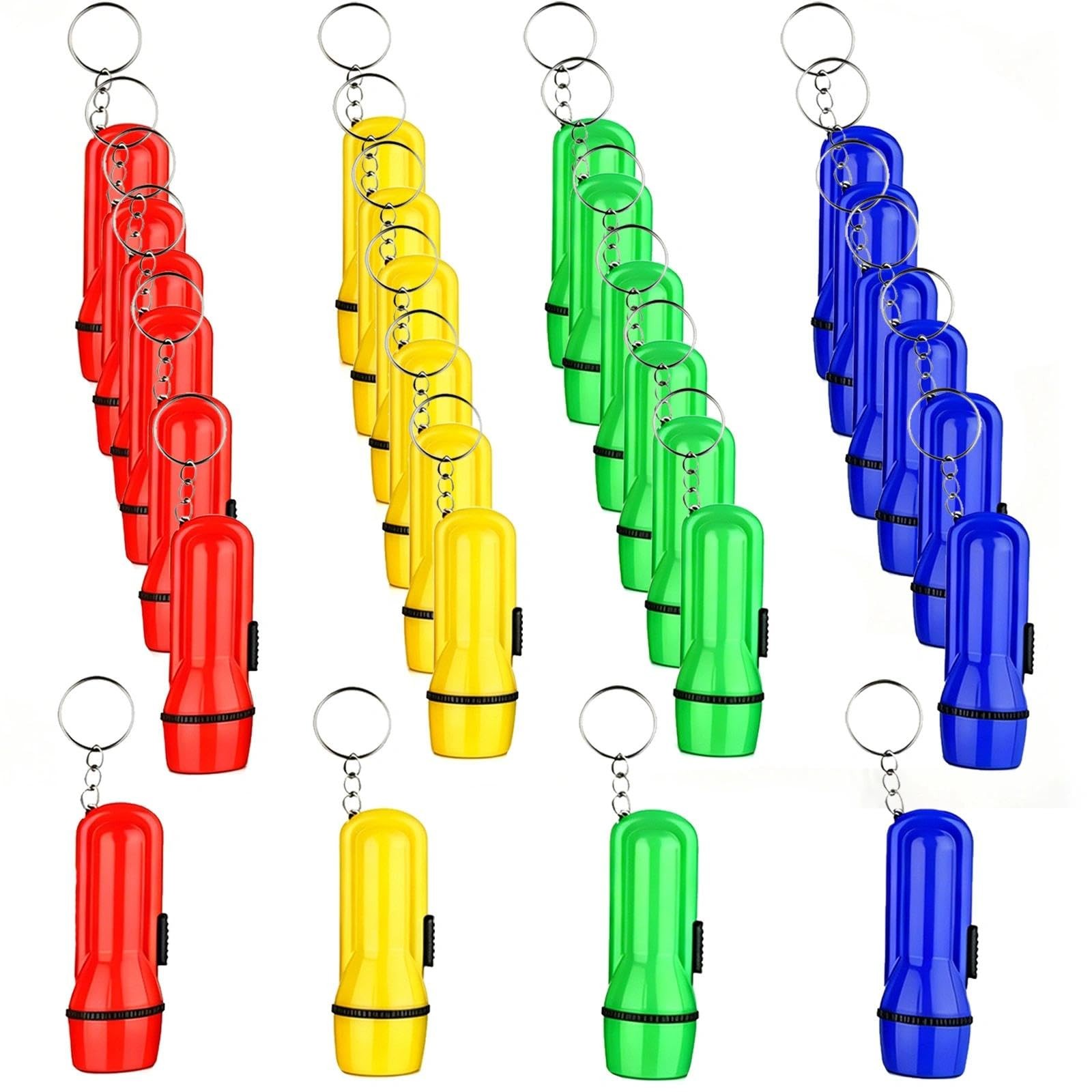 Winbar Mini Flashlight Keychain, 24PCS Bulk Assorted Red, Yellow, Blue, Green